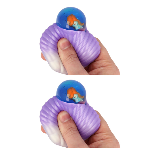 2PK Fumfings Novelty Squishy Mermaid Bubble Shells 8cm - Assorted