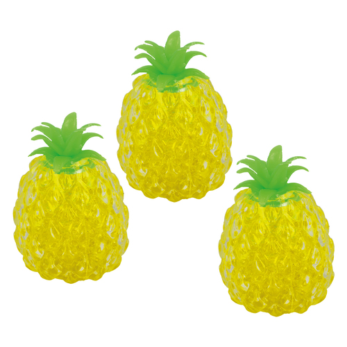 3PK Fumfings Novelty Squeezy Bead Pineapples 11cm
