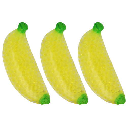 3PK Fumfings Novelty Squeezy Bead Bananas 12cm