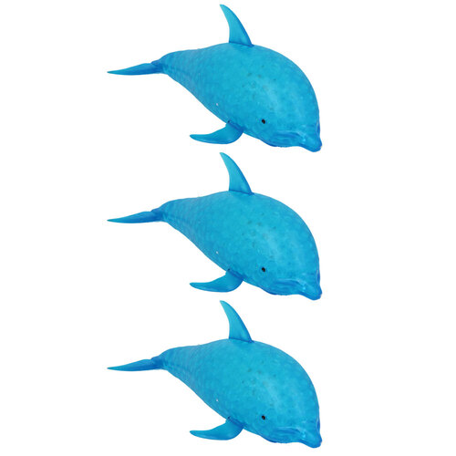 3PK Fumfings Novelty Squeezy Bead Dolphins 20cm