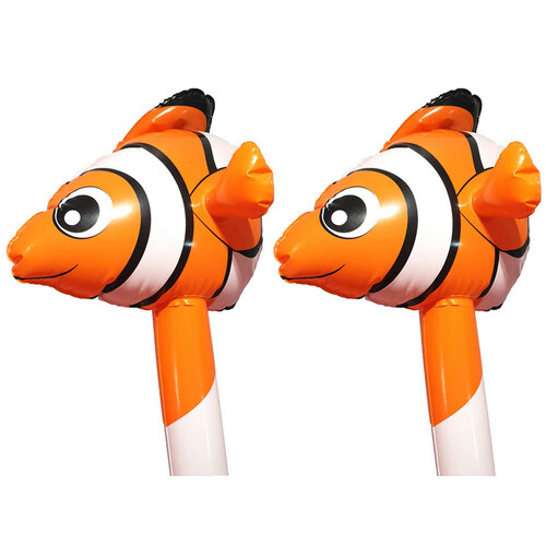 2PK Fumfings Novelty Bloonimals Inflatable Clown Fish 1.4m