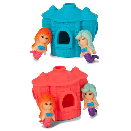 2PK Fumfings Novelty Stretchy Mermaid & Castle 7cm - Assorted