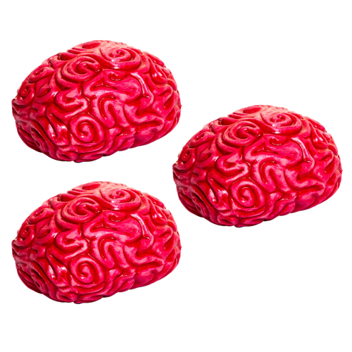 3PK Fumfings Novelty Squidgy Brain 7cm