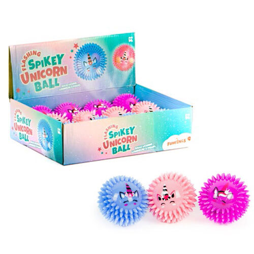 1pc Fumfings Novelty Flashing Spikey Unicorn Balls 7cm - Assorted
