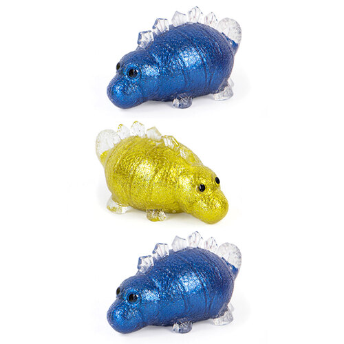 3PK Fumfings Novelty Squidgy Disco Dinos 9cm - Assorted