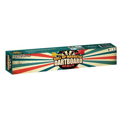 Roll Up Magnetic Portable 2-Sided Dartboard Toy w/ Bullseye Indoor Game