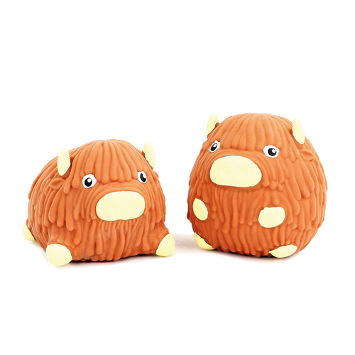 2x Fumfings Squidgy 9cm Highland Cow Kids 3y+ Toy Assorted