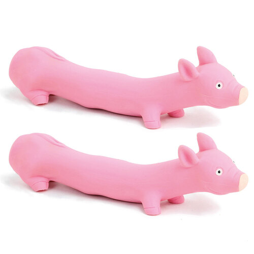 2x Fumfings 12cm Stretchy Pig Animal Squishy 3y+ Toy - Pink