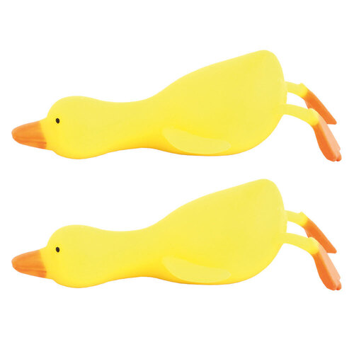 2x Fumfings 12cm Stretchy Rubber Duck Kids 3y+ Toy Yellow