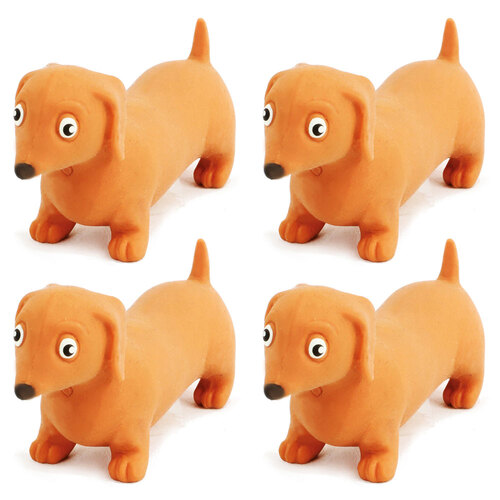 4x Fumfings 12cm Stretchy Sausage Dog Kids 3y+ Toy - Assorted