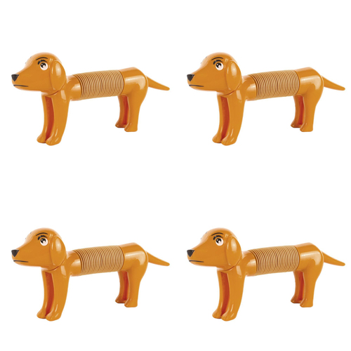 4PK Pocket Money Fun 15cm Poptube Sausage Dog Toy - Assorted