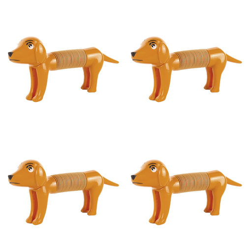 4PK Pocket Money Fun 15cm Poptube Sausage Dog Toy - Assorted