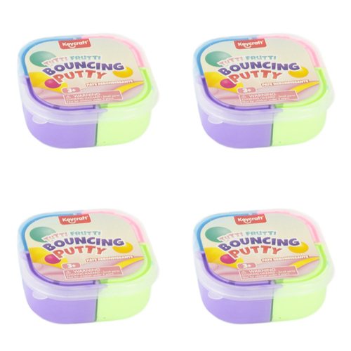 4PK Pocket Money Fun 70g Tutti Frutti Bounce Putty Kids Toy 3y+