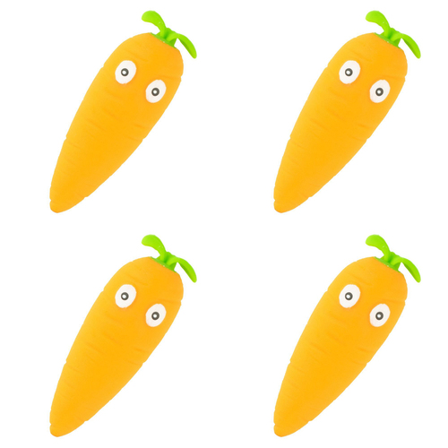 4PK Pocket Money Fun 16cm Squishy Carrot Kids Toy 3y+