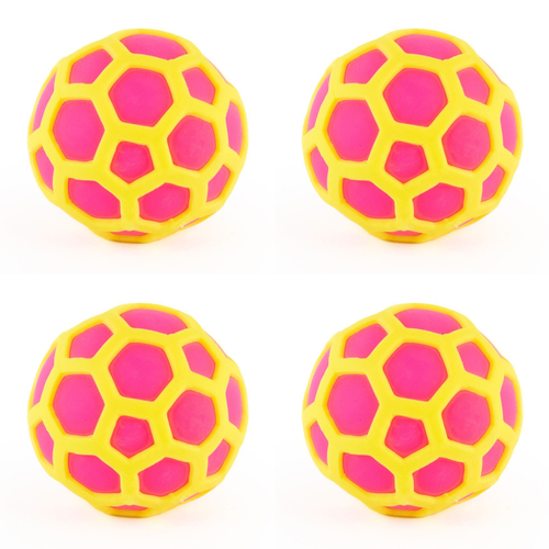 4PK Pocket Money Fun 7cm Atomic Squeeze Ball Kids Sensory Toy 3y+ Assorted