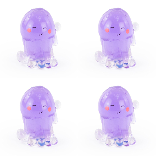 4PK Pocket Money Fun 7.8cm Squishy Octopus Kids Sensory Toy 3y+ Assorted