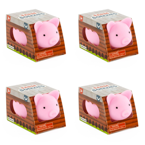 4PK Pocket Money Fun Squeezies Farm Animal Kids Toy Assorted 3y+