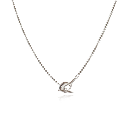 Culturesse Tobi 41cm Sculptural Vase Toggle Necklace/Choker - Silver