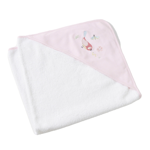 Jiggle & Giggle Cotton Baby/Infant Hooded Towel - Birdy Embroidered