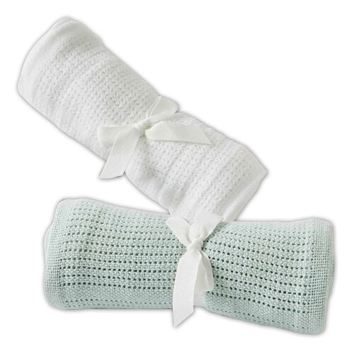 2x Jiggle & Giggle Cotton Cellular Baby Blanket - Assorted