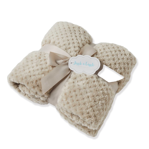 Jiggle & Giggle Aria 80x100cm Baby Blanket Honeycomb Weave - Latte