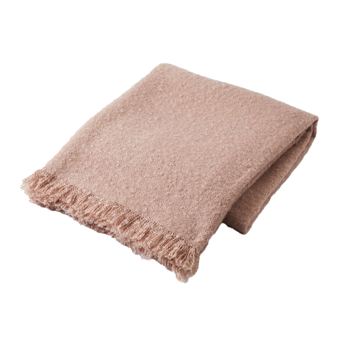 Pilbeam Living Morgan Boucle 127x152cm Throw - Dusty Pink
