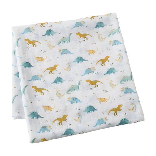 Jiggle & Giggle Toddler Muslin Wrap 100% Cotton Dallying Dinosaurs