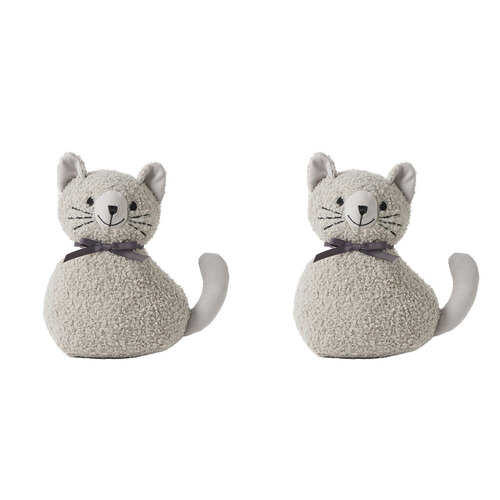 2x Pilbeam Living Cotton/Poly Persia Door Stop Weighted Stopper Home Decor Grey