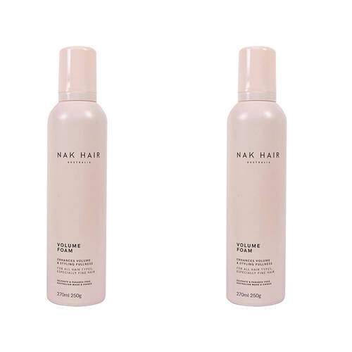 2PK NAK Volume Styling Foam Thickening/Strengthening 250g Moisturising Hair Care
