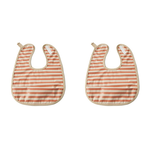 2x Jiggle & Giggle Polyester Stripe Traditional Bib Baby/Infant Drooling/Feeding