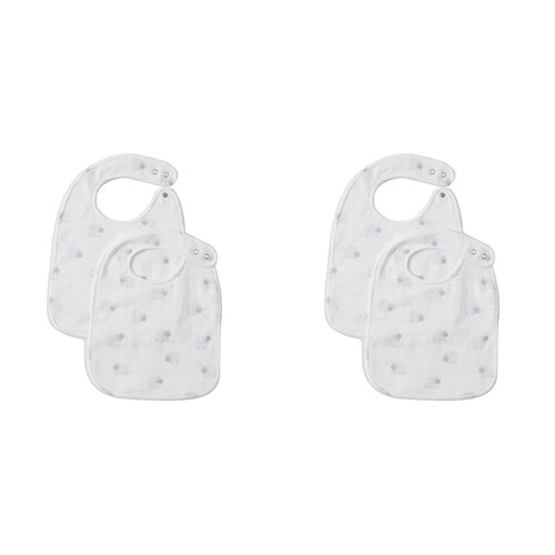 2PK 2pc Jiggle & Giggle In the Meadow Muslin Bib Set Baby Feeding