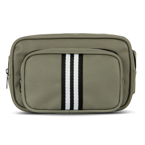 Punch Neoprene Nylon Bumbag w/Striped Strap Olive Green