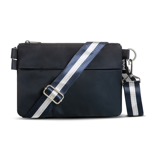 Punch Nylon Zip Women's Casual Crossbody Handbag Navy