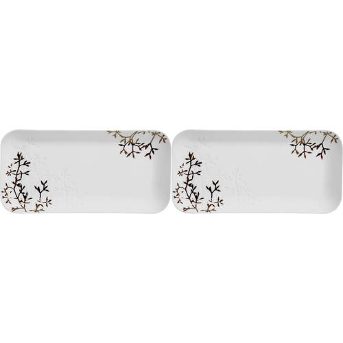 2PK LVD Porcelain Trinket Soap Dish Medium Willow 16x17.6cm - White