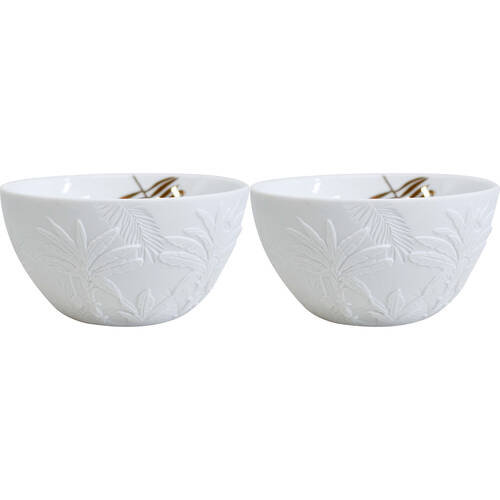 2PK LVD Porcelain Bowl Home Tableware Decor 13cm White Bahamas