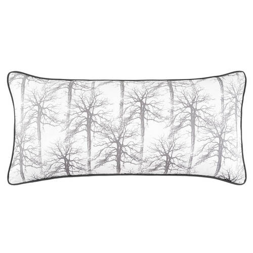 Bianca Myrtleford Rectangular Lumbar Cotton Sateen Cushion Pillow 30x60cm Grey