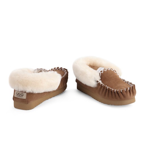 Outback US Size 9M/10W Unisex Ugg Moccasins/Slippers Chestnut Premium Sheepskin