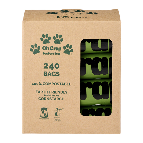 240pc Oh Crap Non-Plastic Compostable Dog Poop Bags 