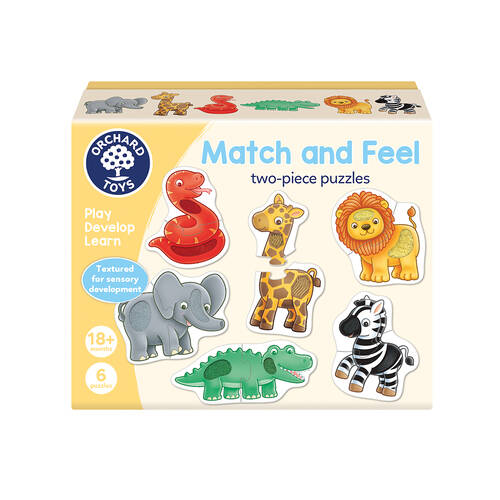 2pc Orchard Toys Match & Feel Puzzles Kids Fun Playset Toy 18m+