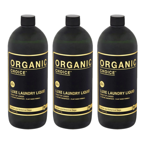 3 x Organic Choice 1L Luxe Laundry Liquid Lemon & Botanic Sage