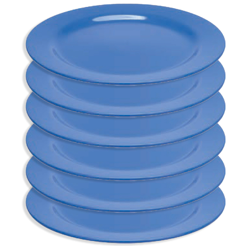 6PK Oztrail Melamine Dinner Plate Camping Tableware - Blue