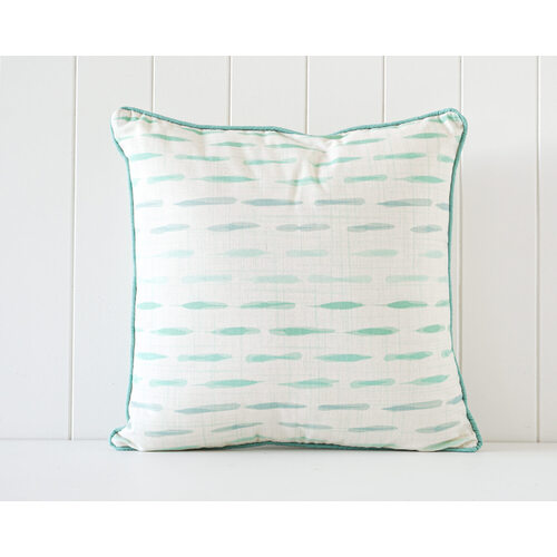 Rayell Indoor Square Cushion Lines Print Green 45x45cm