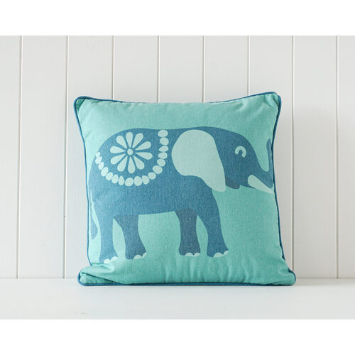 Rayell Indoor Square Cushion Elephant Green 45x45cm