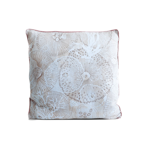Rayell 50x50cm Quaint Coral Cushion Linen w/ Feather Insert - Mustard