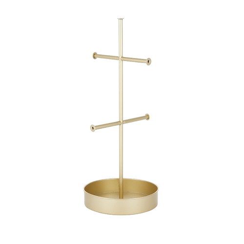 Coast To Coast Home Malarie Jewellery Stand Gold 19 x 45cm