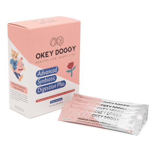 Okey Doggy OD Advanced Synbiotic Digestion Plus 30x3g Sachets Gut Health Pink