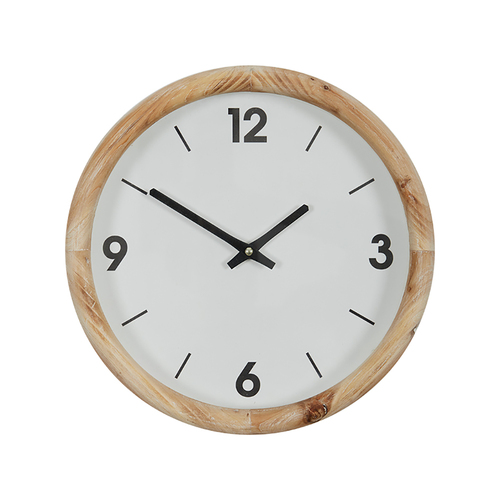 Coast To Coast Home 32cm Alma Wooden Frame Clock Natural/White