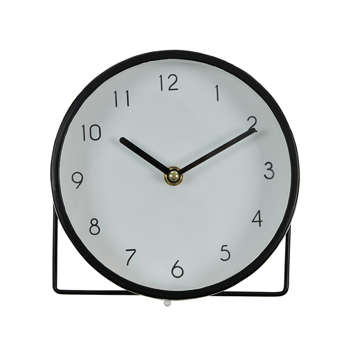 Coast To Coast Home 17cm Trina Metal Desk Clock Black/White