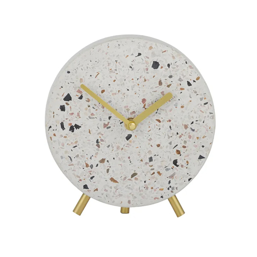 Coast To Coast Home Terrell Terrazzo 5x17cm Desk Clock Natural