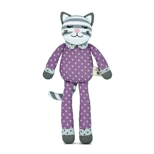 Organic Farm Buddies 35cm Maude the Kitty Kids Plush Animal Toy 0+